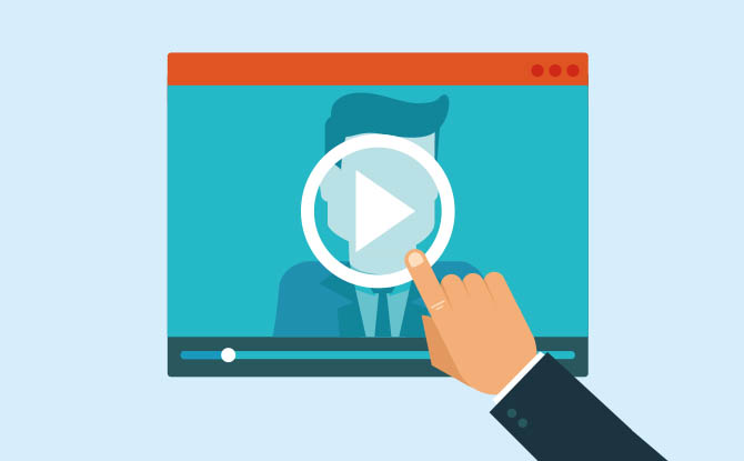 vinger op afspeelknop video