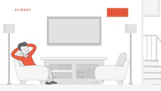 Personage ontspant in woonkamer op stoel